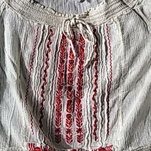 Piper and blue bohemian  cream off shoulder crop